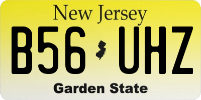 NJ license plate B56UHZ