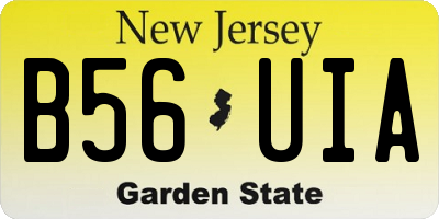 NJ license plate B56UIA