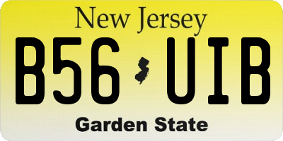 NJ license plate B56UIB