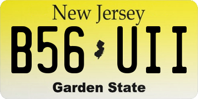 NJ license plate B56UII