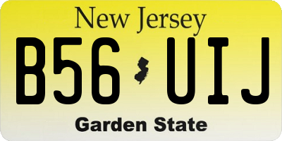 NJ license plate B56UIJ