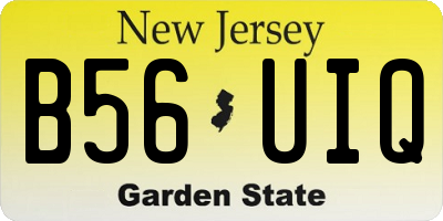 NJ license plate B56UIQ