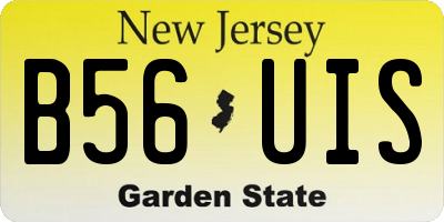 NJ license plate B56UIS