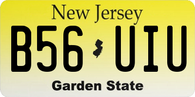 NJ license plate B56UIU
