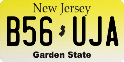 NJ license plate B56UJA