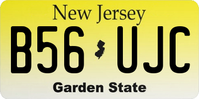 NJ license plate B56UJC