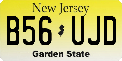NJ license plate B56UJD