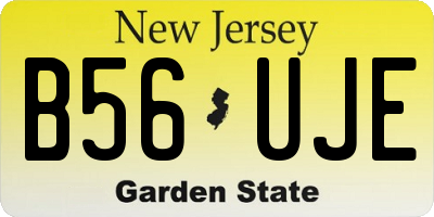 NJ license plate B56UJE