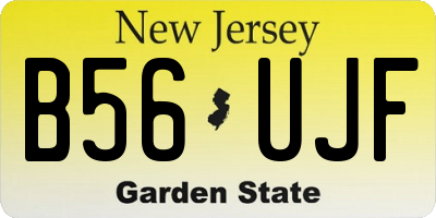 NJ license plate B56UJF