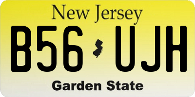 NJ license plate B56UJH