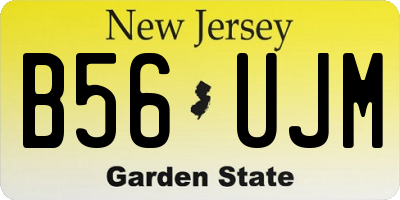 NJ license plate B56UJM