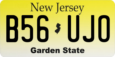 NJ license plate B56UJO