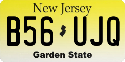 NJ license plate B56UJQ