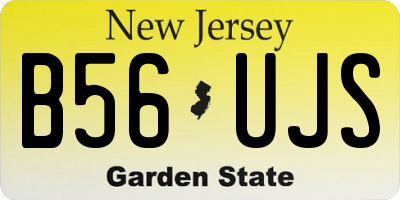 NJ license plate B56UJS