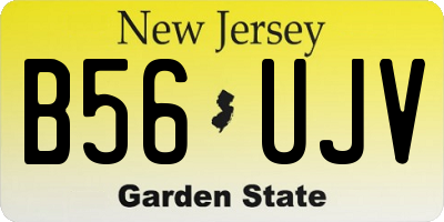 NJ license plate B56UJV