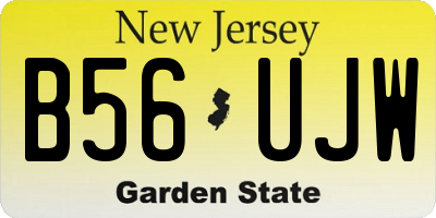 NJ license plate B56UJW