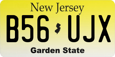 NJ license plate B56UJX
