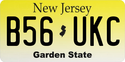 NJ license plate B56UKC