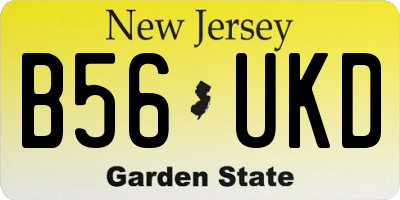 NJ license plate B56UKD