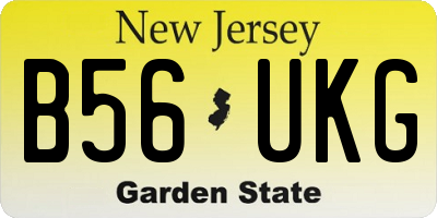 NJ license plate B56UKG