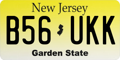 NJ license plate B56UKK