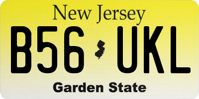NJ license plate B56UKL