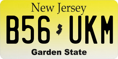 NJ license plate B56UKM