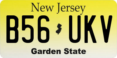 NJ license plate B56UKV