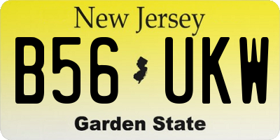 NJ license plate B56UKW
