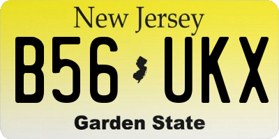 NJ license plate B56UKX