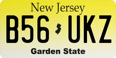 NJ license plate B56UKZ