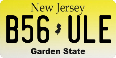 NJ license plate B56ULE