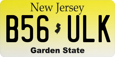 NJ license plate B56ULK
