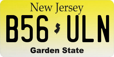 NJ license plate B56ULN