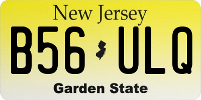 NJ license plate B56ULQ