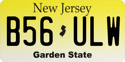 NJ license plate B56ULW