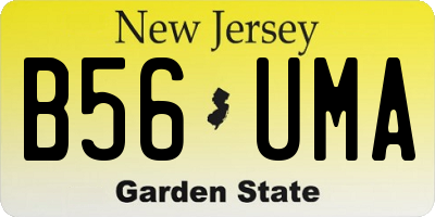 NJ license plate B56UMA