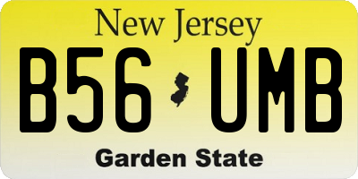 NJ license plate B56UMB