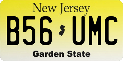 NJ license plate B56UMC