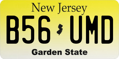 NJ license plate B56UMD