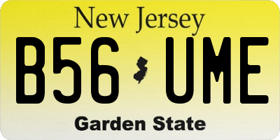 NJ license plate B56UME