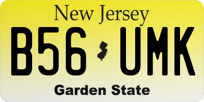 NJ license plate B56UMK