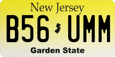 NJ license plate B56UMM
