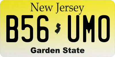 NJ license plate B56UMO