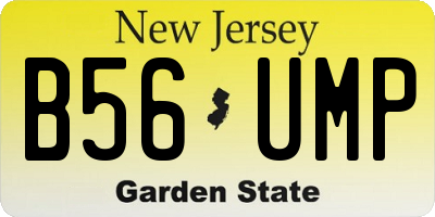 NJ license plate B56UMP