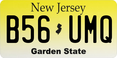 NJ license plate B56UMQ
