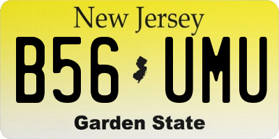 NJ license plate B56UMU