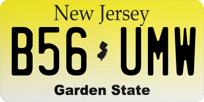 NJ license plate B56UMW