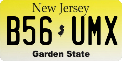 NJ license plate B56UMX