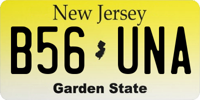 NJ license plate B56UNA